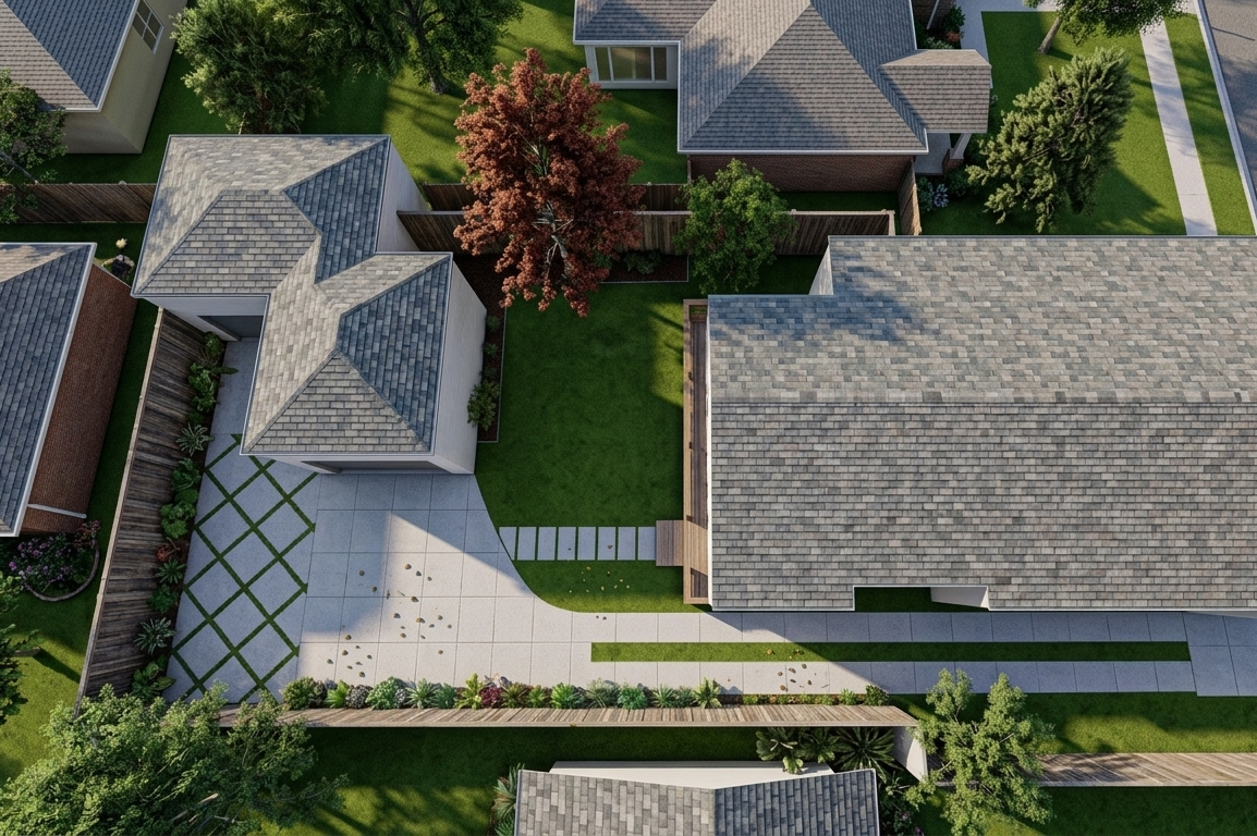 Existing backyard captured from an aerial site scan